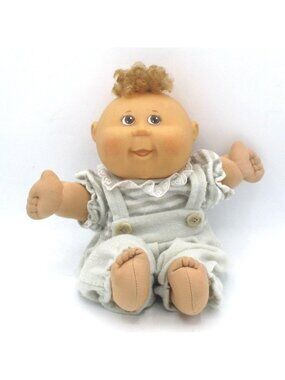 Cabbage Patch Kids 2004 Play Along Baby Doll With Curly Hair & Buttoned Overalls